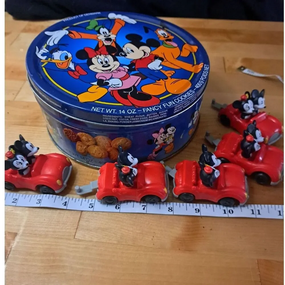 Adorable set of 5 Mickey Mouse & Minnie Mouse Runaway Rail in Collectors Tin